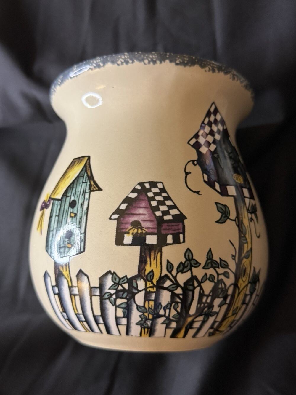 Home & Garden Party Stoneware Collection Birdhouse Utensil Holder Birdhouse 2005